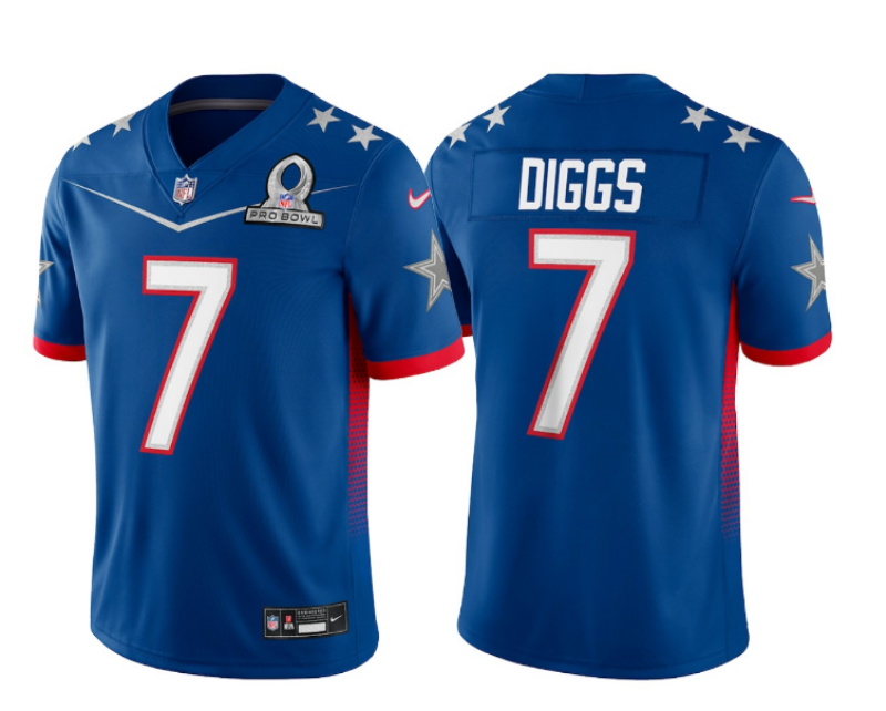 2022 Men Dallas cowboys 7 Diggs Nike blue Pro bowl Limited NFL Jersey